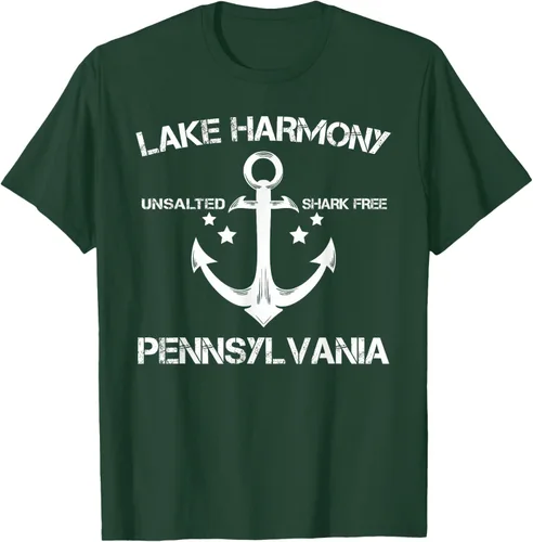 Vista 68 de Playera divertida de Lago Harmony Pennsylvania para acampada o pesca Negro