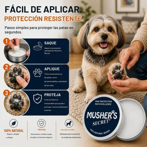 Vista 3 de Cera para protección de garras de mascota de Musher's Secret , Azul