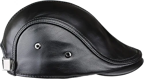 Vista 2 de Gorra de cuero genuino para hombre, diseño de taxista de golf, pesca, sombrero de periódico, regalo para papá, marido, novio, 7-7 58