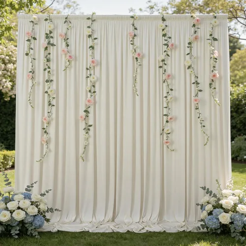 Vista 124 de Cortinas de fondo negras negras sin arrugas para fiestas, cortinas de tela gruesa para telón de fondo de fotos para cumpleaños, bodas, baby shower
