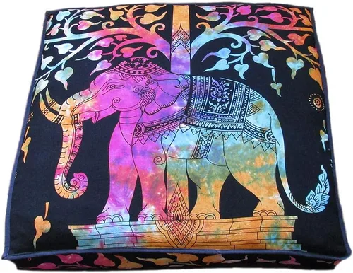 Vista 30 de ICC - Funda de cojín cuadrada grande de algodón con diseño de mandala, funda de almohada hippie, funda de almohada para el suelo con cremallera