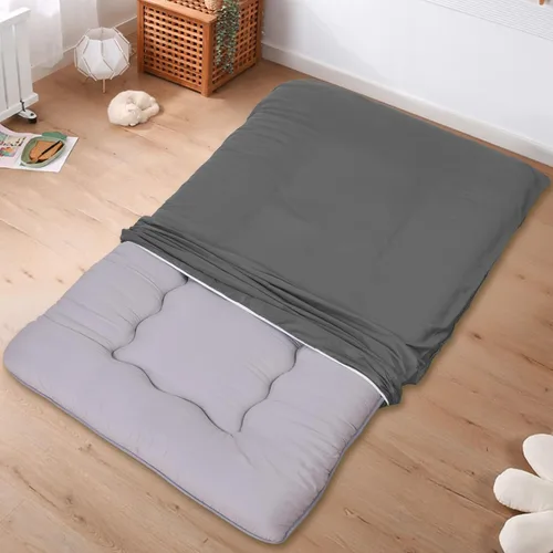 Vista 10 de Funda de colchón de futón de piso 100% algodón, suave, amigable con la piel, lavable, con cremallera, funda de colchón tatami, a prueba de polvo