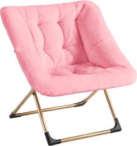 Vista 10 de Youtanic Comfy - Silla tipo platillo de gran tamaño, silla de lectura de piel sintética suave para adultos, marco de metal XL estable y almohadilla
