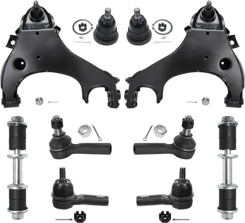 Vista 46 de Detroit Axle - Kit de suspensión delantera de 10 piezas para Jeep 2002-2004