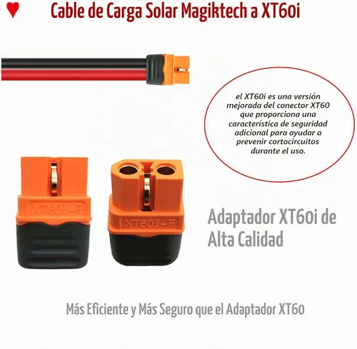 Vista 4 de Kit de panel solar resistente de 10 AWG de 12 pies, cable de carga a conectores XT60i, adaptador para estaciones de energía portátiles, generadores