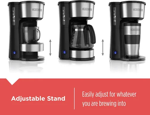 Vista 8 de BLACK+DECKER CM0755S Estación de café 4 en 1 para 5 tazas, Cafetera de acero inoxidable
