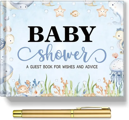 Vista 28 de Fuyoooo 27 piezas de libro de invitados para baby shower de safari en la jungla con tarjeta de lugar floral y sello de inicio de sesión para baby