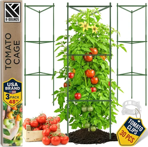 Vista 14 de Jaula de tomate – Estacas grandes de enrejado y estructuras de soporte para plantas para verduras y plantas trepadoras – Jaulas altas para tomate