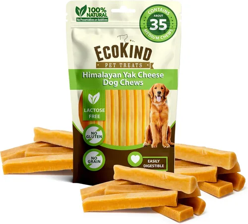 Vista 13 de EcoKind Premium Gold Yak Cheese Masticables para Perros del Himalaya, golosinas saludables para perros pequeños, totalmente naturales, masticables