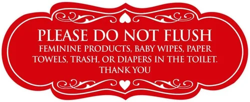 Vista 26 de Signs ByLITA Designer Please Do Not Flush Etiqutte Letrero (negro) - Pequeño 1 paquete