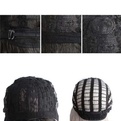 Vista 5 de Peluca de cosplay de anime para hombres y niños, peluca corta mixta de cabello rubio negro, peluca de cosplay, peluca de Halloween, fiesta de Navidad