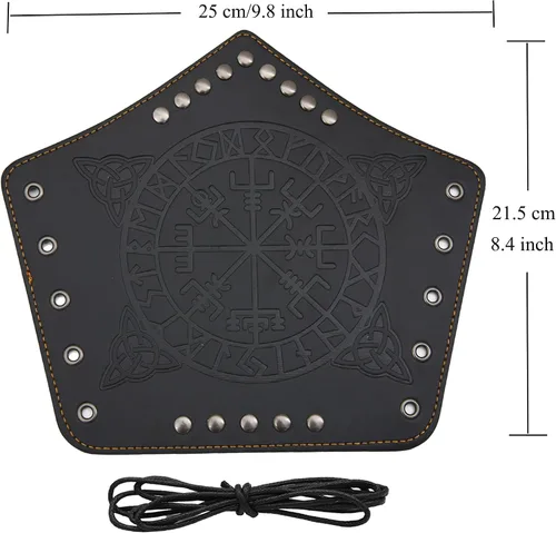 Vista 6 de GelConnie Guantelete de cuero pulsera vikingo de cuero protector de brazo medieval armadura brazaletes de cuero muñequeras Cosplay