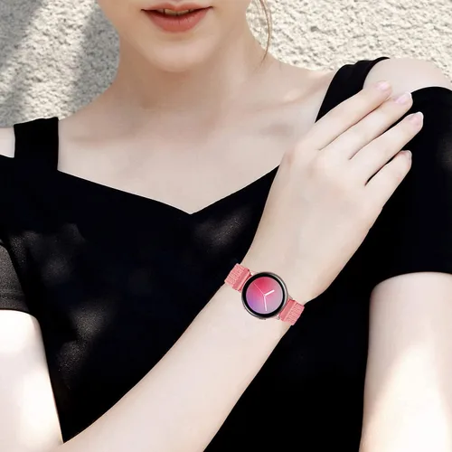 Vista 5 de Minggo Correa trenzada compatible con Samsung Galaxy Watch3 de 1.772 pulgadas, correa de repuesto elástica tejida compatible con Gear S3 Negro