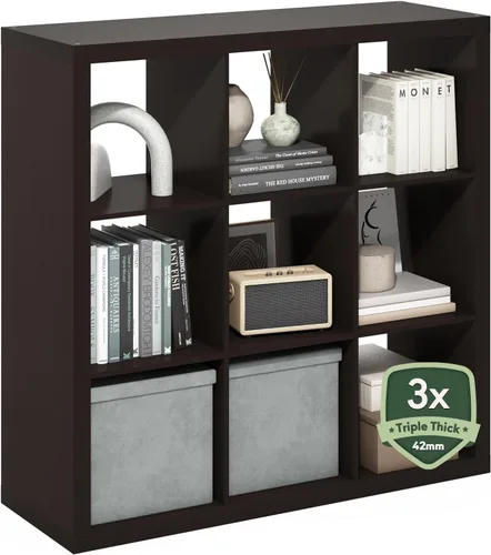 Vista 48 de Furinno Estantería para cubículos, estantería apilable, organizador de almacenamiento en cubos con parte trasera abierta, extragruesa, 15.8 x 15.8 x