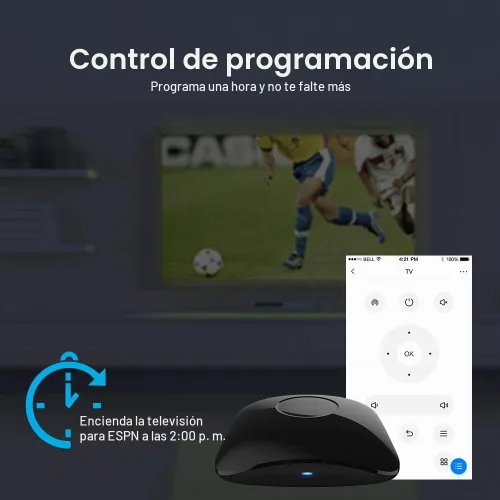 Vista 5 de BroadLink RM4 Pro IR RF - Hub de control remoto con cable de sensor, controlador inteligente WiFi para automatización del hogar, TV, ventilador