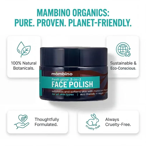 Vista 7 de Mambino Organics Fresh Glow - Exfoliante facial 3 en 1, limpiador facial exfoliante y limpiador facial para un cuidado suave de la piel, exfoliante