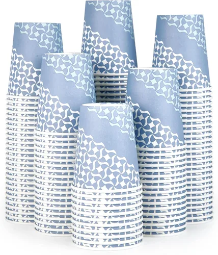 Vista 8 de MUCHII Tazas de café de papel de 16 onzas, vasos de papel desechables, 210 unidades, vasos de papel desechables para bebidas calientes, tazas