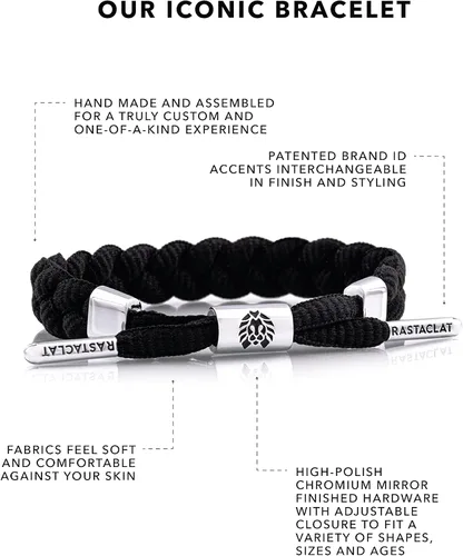 Vista 2 de Rastaclat Pulseras ajustables originales de Onyx trenzadas a mano para hombre para todas las edades
