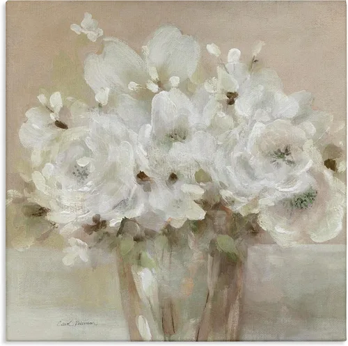 Vista 11 de Stupell Industries Carol Robinson, ramo de flores de aster, arte de pared en lienzo con diseño de ramo de flores moradas suaves, 17 x 17 pulgadas
