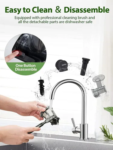 Vista 6 de Aeitto Exprimidor lento, exprimidor de prensa en frío, máquinas exprimidoras sin BPA, fáciles de limpiar, exprimidor de prensa en frío con motor