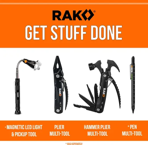 Vista 9 de RAK Pro Tools - Alicates multiherramienta – Regalos únicos geniales para papás que lo tienen todo – Multiherramienta compacta de supervivencia DIY