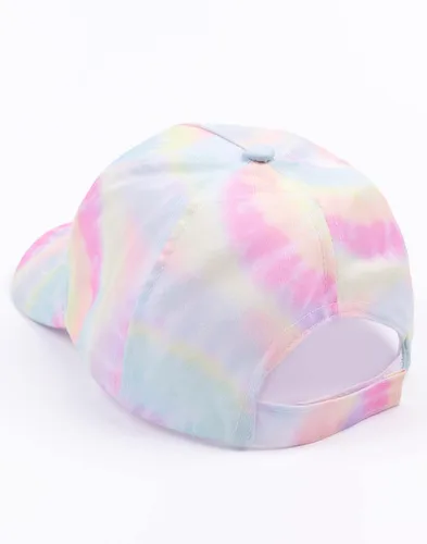 Vista 4 de Barbie Gorra para niñas Sombrero Snapback ajustable con teñido anudado multicolor para niños y adolescentes Gorra bordada con ala curvada