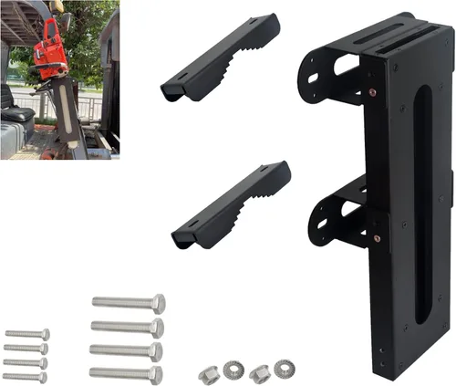 Vista 7 de Soporte para motosierra, kit universal de transporte de motosierra para tractores, ATV, UTV, camiones, vehículos utilitarios, adecuado