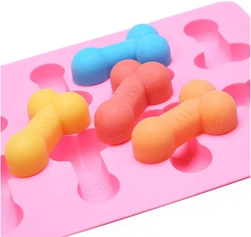 Vista 7 de 2 bandejas – Molde de silicona con forma divertida de brittyland Divertidas bandejas para cubitos de hielo, moldes de bricolaje, Silly Willy