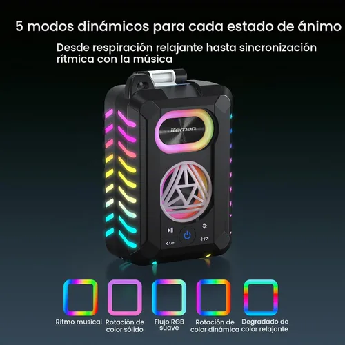 Vista 5 de JTEMAN Altavoz Bluetooth impermeable IP67 con soporte para teléfono celular