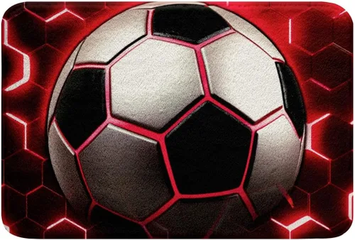 Vista 23 de Alfombras de fútbol para niños, alfombras esponjosas con estampado de fútbol americano para dormitorio, alfombra duradera de entrada interior de 16