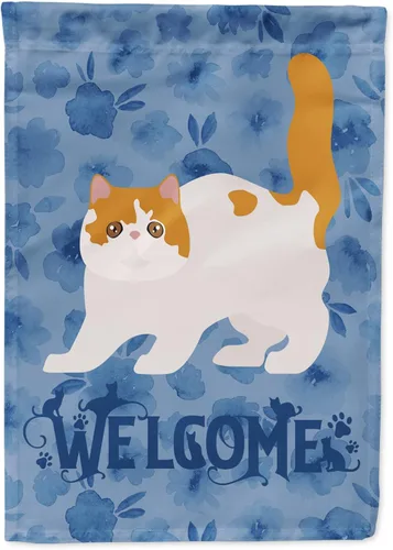 Vista 167 de Caroline's Treasures CK4813CHF - Bandera de bienvenida con gato abisinio azul, manga grande, para porche, para colgar en la pared, poliéster