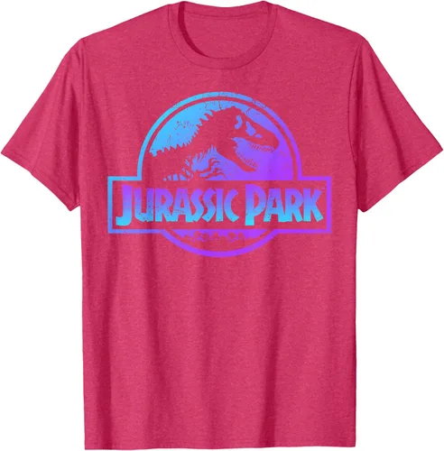 Vista 32 de Jurassic Park Camiseta de manga corta con logotipo Fossil azul y morado Negro