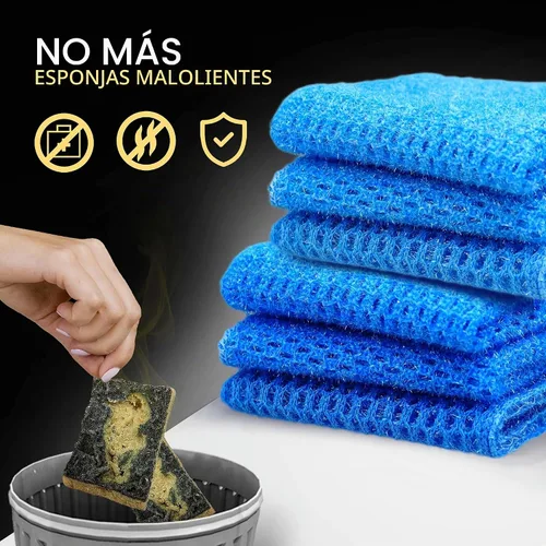 Vista 9 de Paño de cocina sin olor para lavado de platos de múltiples usos - sin olor - mayor vida útil, Paquete de 1 Azul