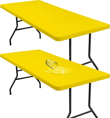 Vista 15 de Mantel rectangular elástico ajustable de 4 pies, funda de tela impermeable, mantel de poliéster lavable para cenas, fiestas, otoño