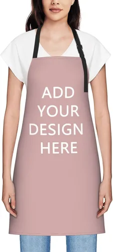 Vista 65 de Delantales personalizados para mujer, diseño de delantal de chef ajustable con nombre, textos, fotos, flores, regalos para el día de la madre