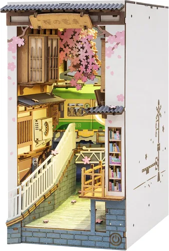 Vista 8 de ROBOTIME - Kits de manualidades para rincón de lectura, casa de muñecas en miniatura, librería con luz LED, rompecabezas de madera 3D para adultos