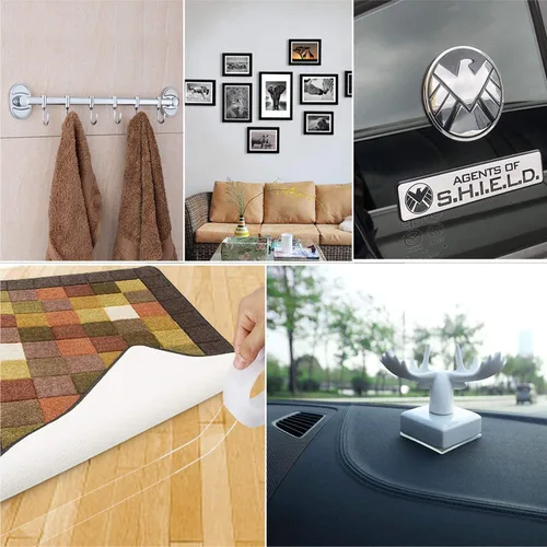 Vista 7 de Cinta adhesiva de doble cara resistente, cinta adhesiva nano de doble cara, cinta de montaje transparente tiras para colgar cuadros, cinta de pared