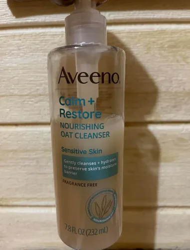 Vista 9 de Aveeno Calm + Restore - Limpiador facial para pieles sensibles, limpiador facial lechoso hidratante suave con avena nutritiva y altamisa, fórmula