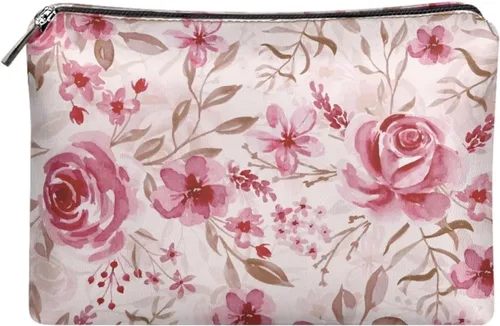 Vista 21 de Flashideas Bolsa de maquillaje portátil de cuero impermeable bolsa de cosméticos embrague maquillaje cepillo bolsa, Estampado De Mármol Azul 1