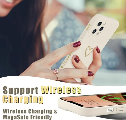 Vista 7 de Teageo Funda compatible con iPhone 12 Pro Max de 6.7 pulgadas para mujeres y niñas, bonito corazón de lujo