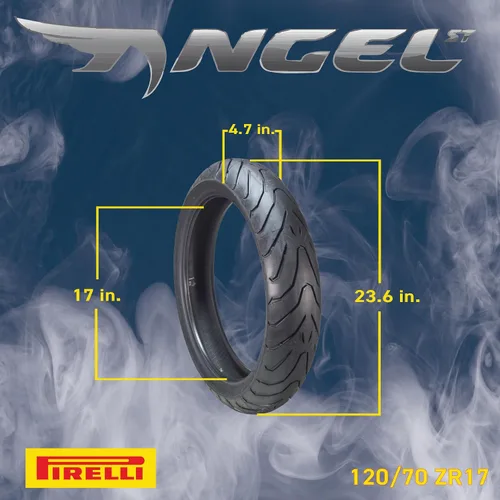 Vista 2 de Pirelli Angel ST 120/70ZR17 (58W) Neumático Delantero para Motocicleta – Neumático Deportivo de Alto Rendimiento para Mayor Agarre, Durabilidad