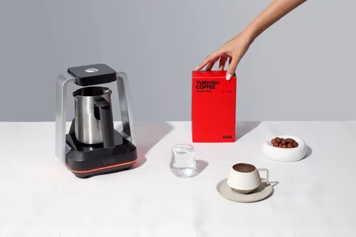 Vista 7 de SAKI - Cafetera eléctrica turca, olla de acero sin plástico, 1-5 tazas