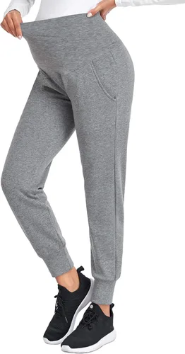 Vista 7 de PACBREEZE Pantalones de maternidad para mujer, pantalones deportivos de entrenamiento sobre el vientre, pantalones de pijama elásticos para embarazo