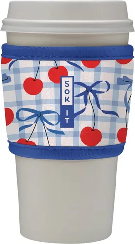Vista 92 de Sok It HotSok Coffee & Tea - Funda de neopreno con aislamiento reutilizable (floral abstracto)