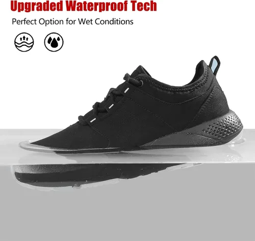 Vista 26 de ulogu Zapatos de senderismo impermeables para hombres y mujeres, cómodos, ligeros, antideslizantes, para caminar todo el día, para trabajar y caminar