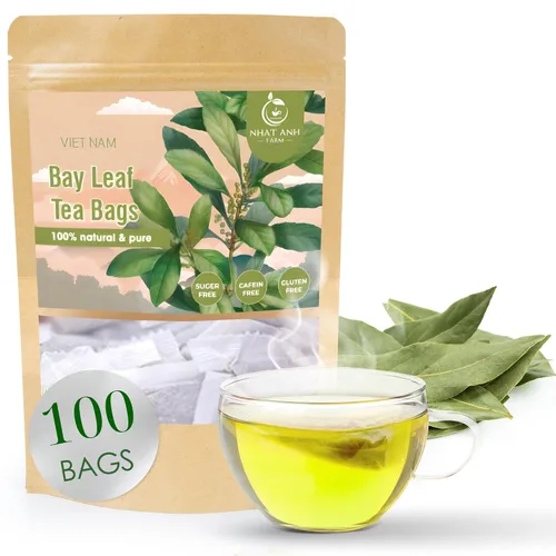Vista 10 de NHAT ANH FARM - Bolsas de té de hoja de laurel premium, 40 bolsas de té, hoja de laurel seca 100% natural, té de hierbas naturalmente dulce, sin