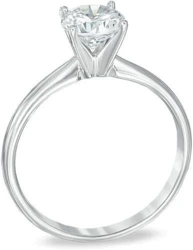 Vista 2 de Anillo de compromiso con cuatro puntas con certificación IGI en oro blanco de 14 quilates para mujer, con certificación IGI