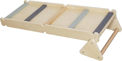 Vista 7 de Juego de escalada plegable para niños con escalera, rampa, haz de equilibrio; juguetes de escalada de madera triangular para niños pequeños de 1 a 3