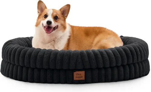 Vista 34 de Cama ortopédica para perro, funda lavable, sofá de piel Gris oscuro