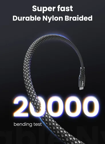 Vista 6 de Fasgear Cable USB C de 240 W - Cable PD 3.1 USB 2.0 tipo C de 6 pies, carga rápida de 5A, cargador trenzado de 90 grados, compatible con Mac-Book